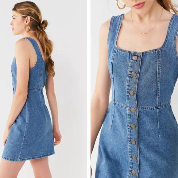 *Urban Outfitters Button-Down Denim Mini Dress - Picture 3 of 7